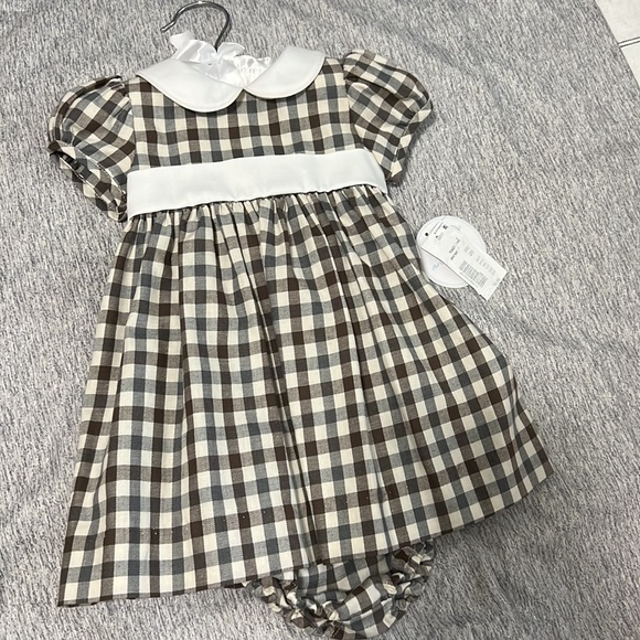Edgehill Collection Plaid Peter Pan Collar Short Sleeve A-Line Dress - Picture 6 of 11